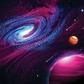 Galaxy Illustration Background Wallpaper