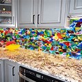 Glass Kitchen Backsplash Multicolor