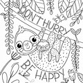 Happy Birthday Sloth Coloring Pages