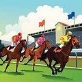Horse Racing Finish Line Cartoon