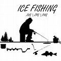 Ice Fishing SVG Black and White