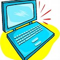 Laptop with Time Clip Art
