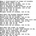 Let It Be Lyrics Times New Roman