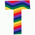 Letter T Colorful Rainbow