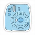 Light Blue Polaroid Stickers