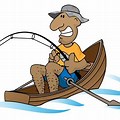 Man in Boat Fishing Clip Art