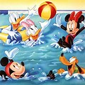 Mickey Mouse Swimming Desktop Wallpaper