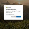 Microsoft Account Recovery Code Reset