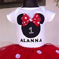 Minnie Mouse Red Shirt and Blue Skirt