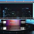 News Background with Desk