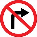 No Right Turn Sign with Red Circle