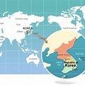 North and South Korea On World Map