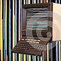 Old Retro Computer with Static Screen