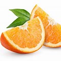 Orange Fruit Cut with Leaf