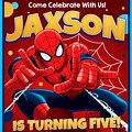 Parker Turning 5 Spider-Man Birthday Invitations