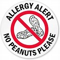 Peanut Allergy Alert Sign