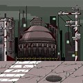 Pixel Background Art Dystopian Concept