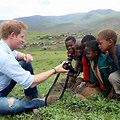 Prince Harry in Africa with Camera Crew