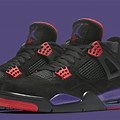 Purple Red and Black Jordan 4S