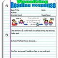 Reading Response Worksheets for Kids