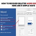 Recover Recently Deleted Word Document