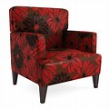 Red and Black Floral Armchair