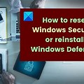 Reinstall Windows Defender