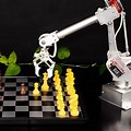 Robot with Chess Board Background