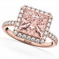 Rose Gold Morganite Princess Cut Diamond Ring