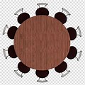 Round Table 7 Chairs Clip Art