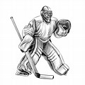 Sketch Hockey Goalie SVG