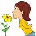 Smelling Flowers Clip Art