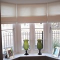 Soft Roman Blinds with Curtains Bay Window