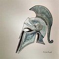 Spartan Warrior Helmet Drawing