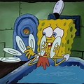 Spongebob Washing Dishes Scared