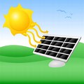 Sun and Solar Panels Clip Art