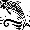 Tribal Dolphin Clip Art Black and White