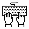 Typing On a Computer Clip Art Black and White