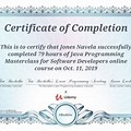 Udemy Java Course Certificate