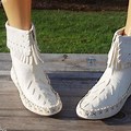 White Leather Moccasin Boots