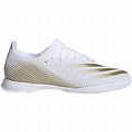 White and Gold Indoor Soccer Shoes Adidas X