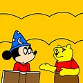 Winnie Pooh and Mickey Mouse Wallpaper