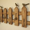Wooden Fence Wall Art with Hooks