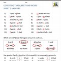 Yards Feet and Inches Worksheet Answer