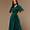 Green and Purple Designer Maxi Dress with Bell Sleeve