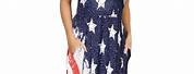 American Flag Short Sleeve Maxi Dress