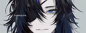 Anime Boy Black Hair Blue Eyes Kitsune