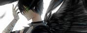 Anime Boy with Black Angel Wings