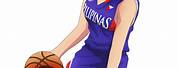 Anime Girl Playing Basketball PNG