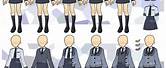 Anime School Girl Uniform Shirt Template